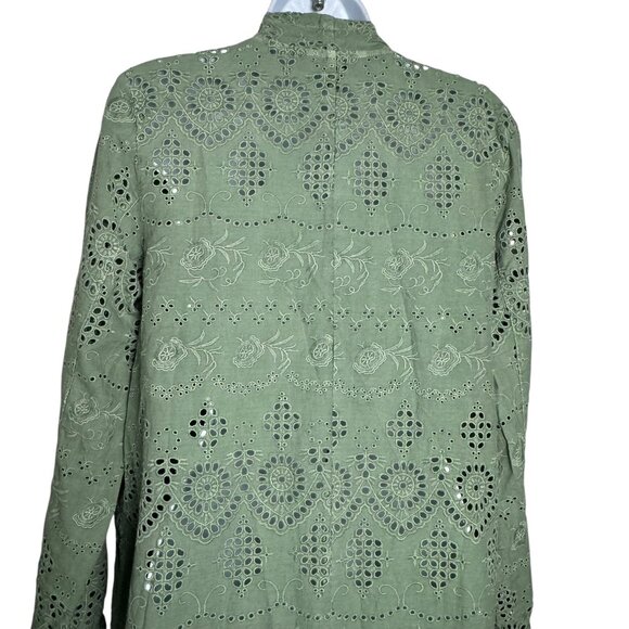 Sundance Moonlight Eyelet Jacket in Sage Green womens size Medium - Picture 5 of 8